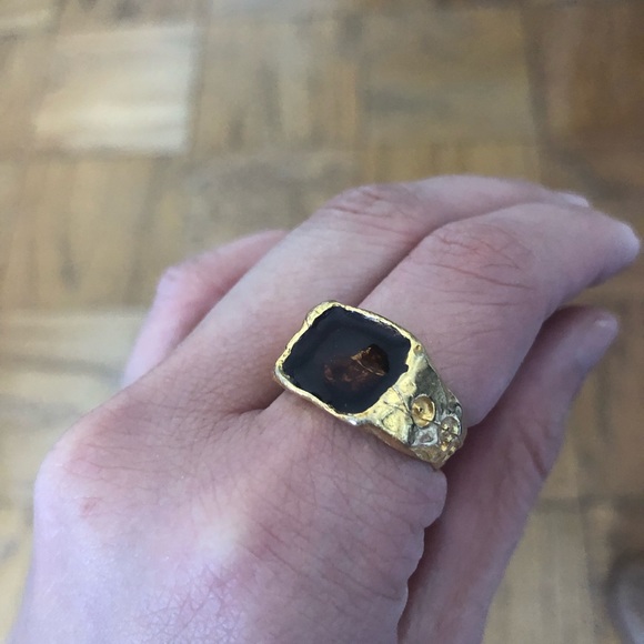 Gold brown/amber ring. Size 6.5 - Picture 2 of 6